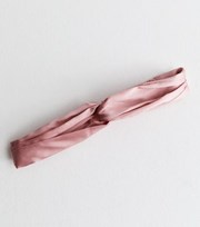 New Look Pink Satin Twist Knot Headband